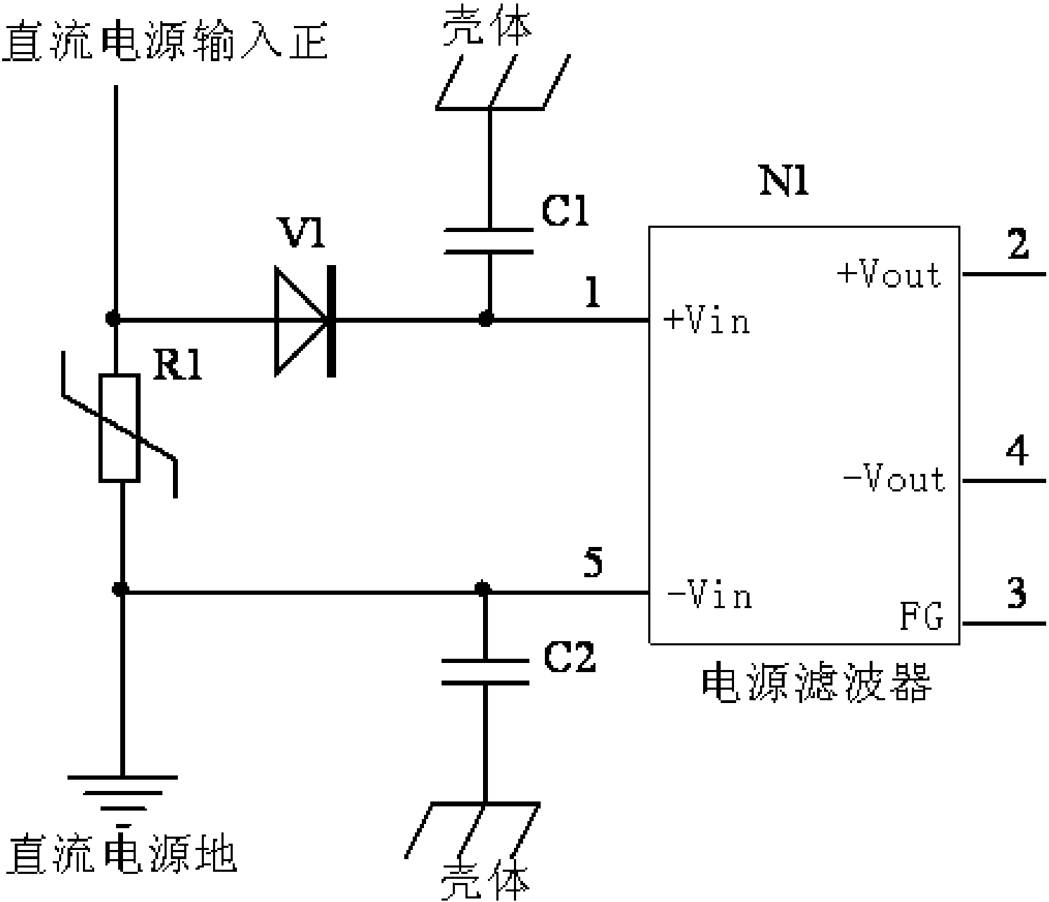 cn207399024u_一种电源线传导发射滤波电路有效