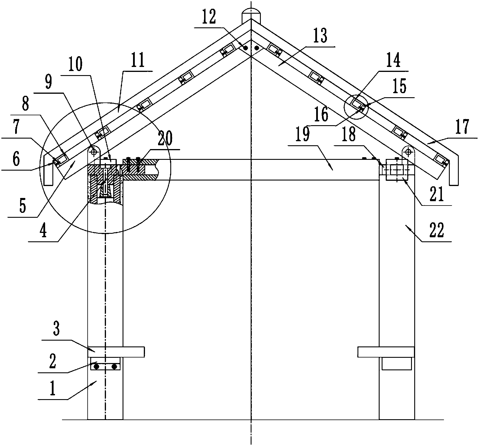 cn207405757u_一种装配式的轻钢结构仿古回廊有效