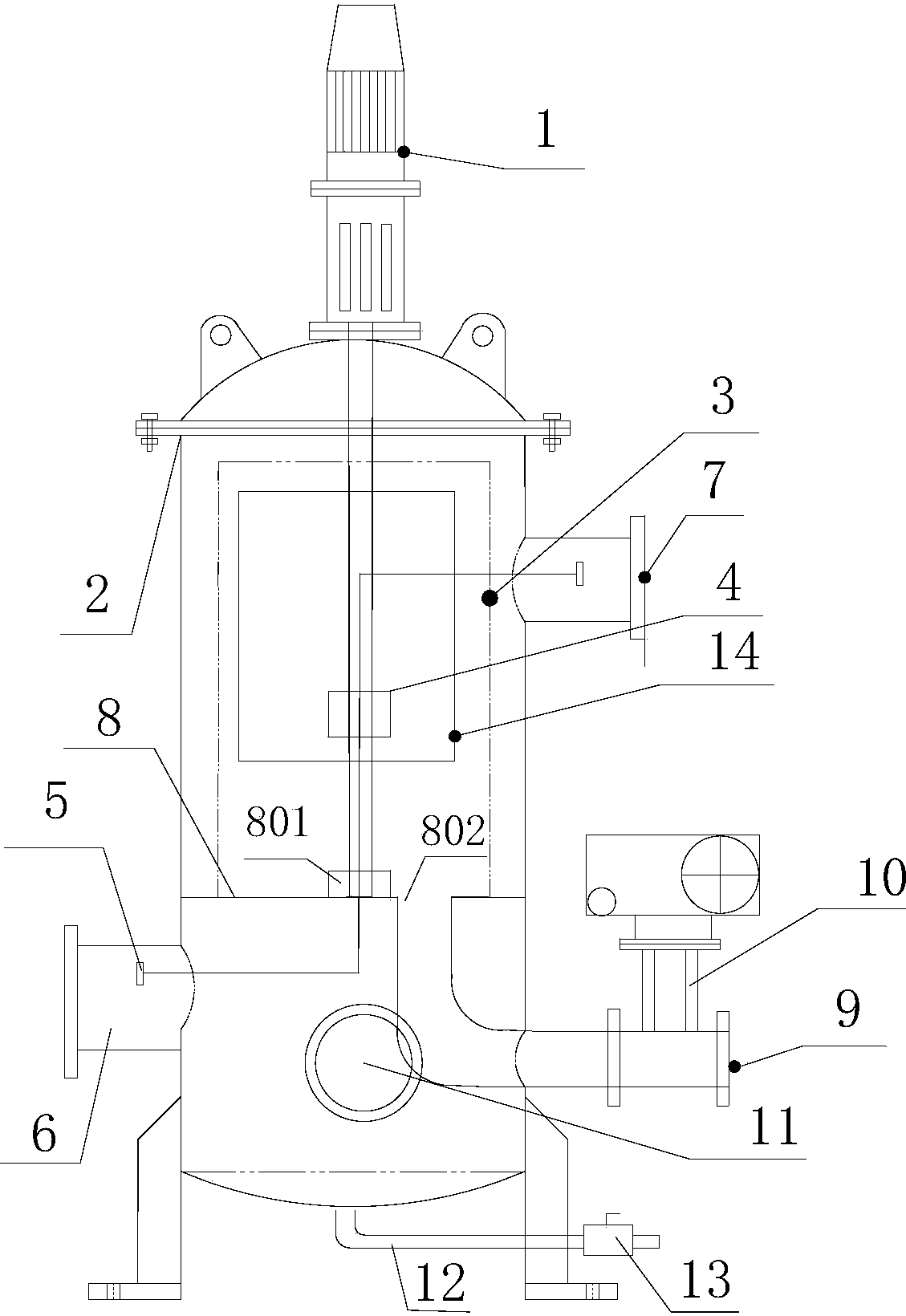 本实用新型提供一种高精度滤水器,该滤水器包括电动减速电机,滤罐,滤