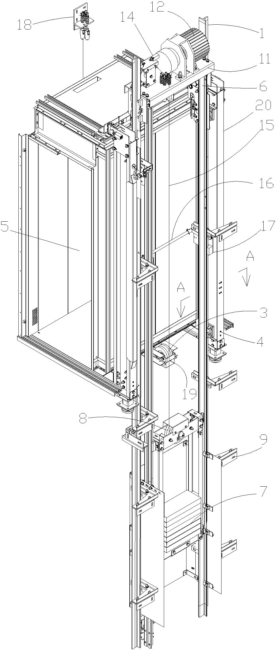 新型背包架家用电梯