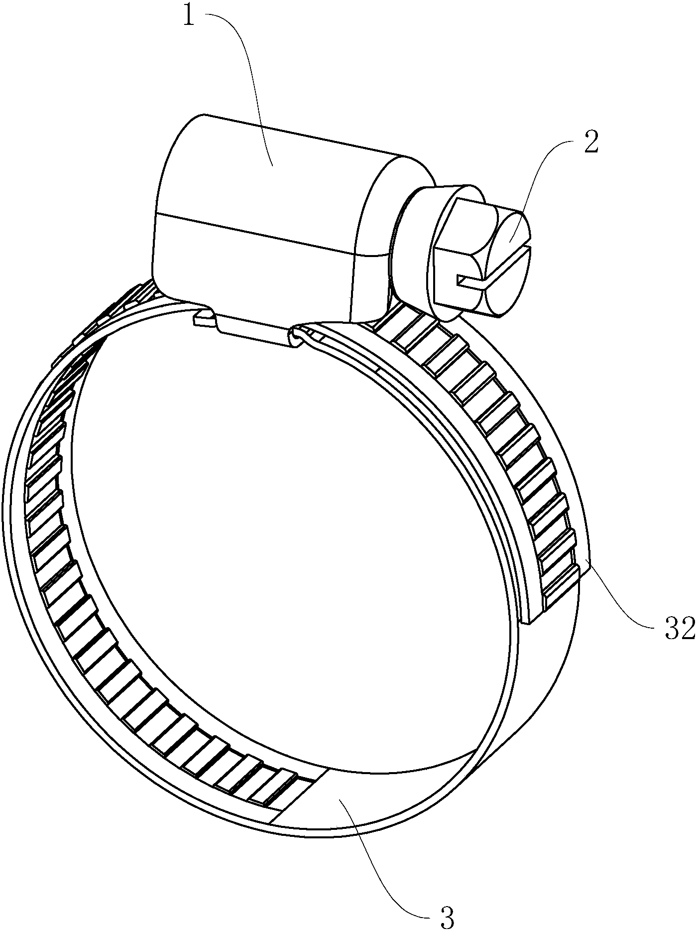 cn207421040u_一种防松的蜗杆传动式卡箍有效