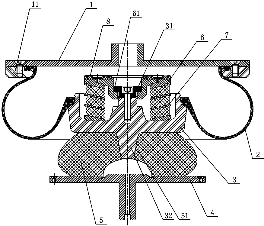 预压式空气弹簧组件