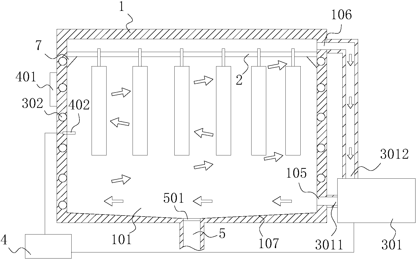 一种用于腊肉丝加工的电加热高效节能烘干装置