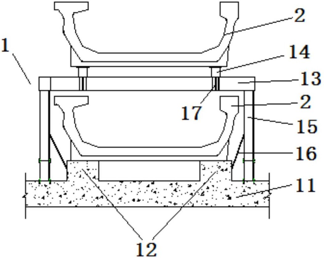 cn207450728u_一种预制u型梁的双层存梁台座结构有效