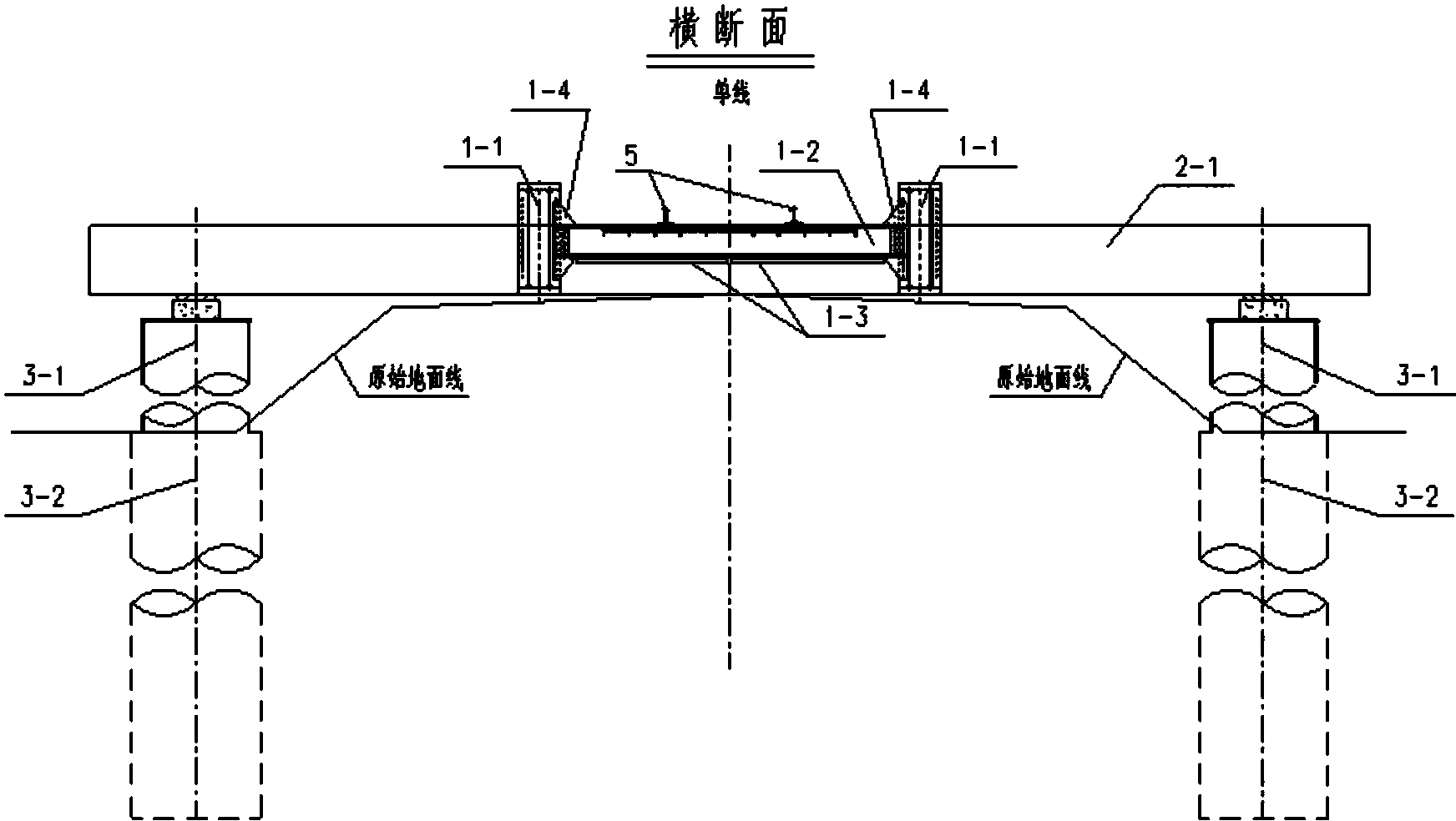 便梁,所述便梁包括兩側邊縱梁,下部小橫樑,下平聯以及連接用連接牛腿