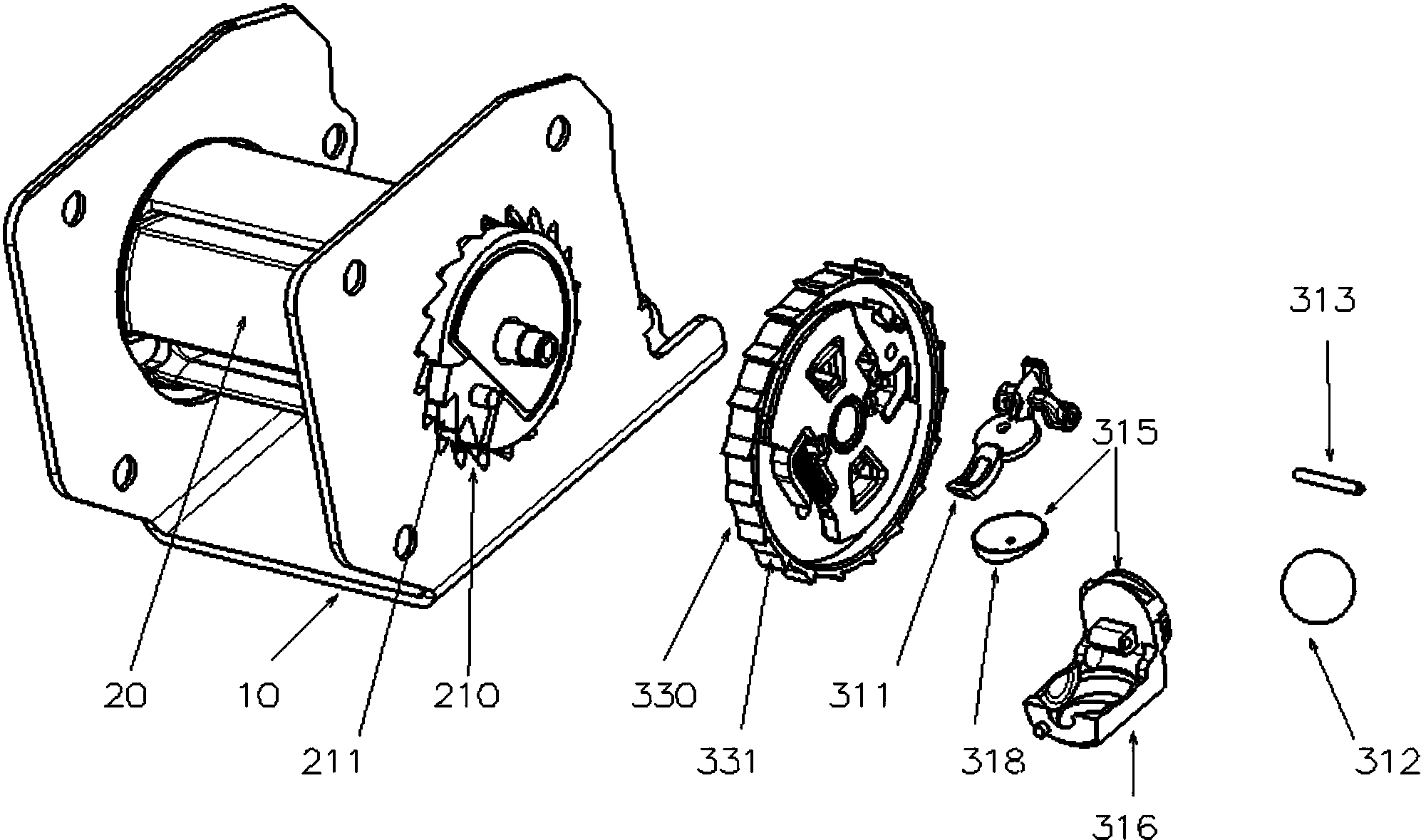 一种低噪音的安全带卷收器