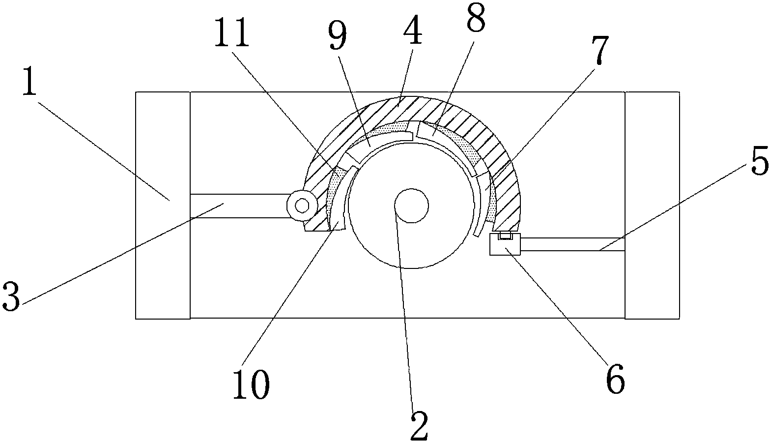 述安装架的横截面为矩形框状结构,且安装架两边外壁之间连接有印花辊