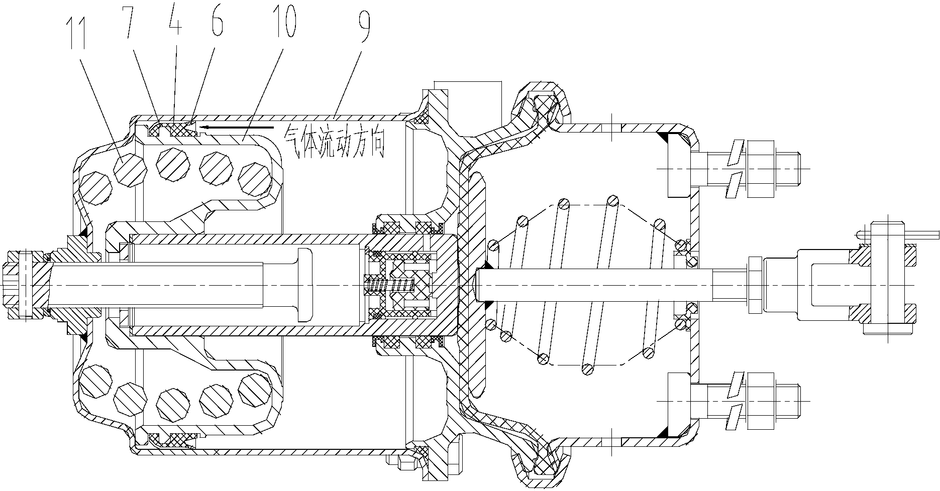 cn207514128u_帶有排氣槽y型圈的活塞式彈簧制動氣室有效