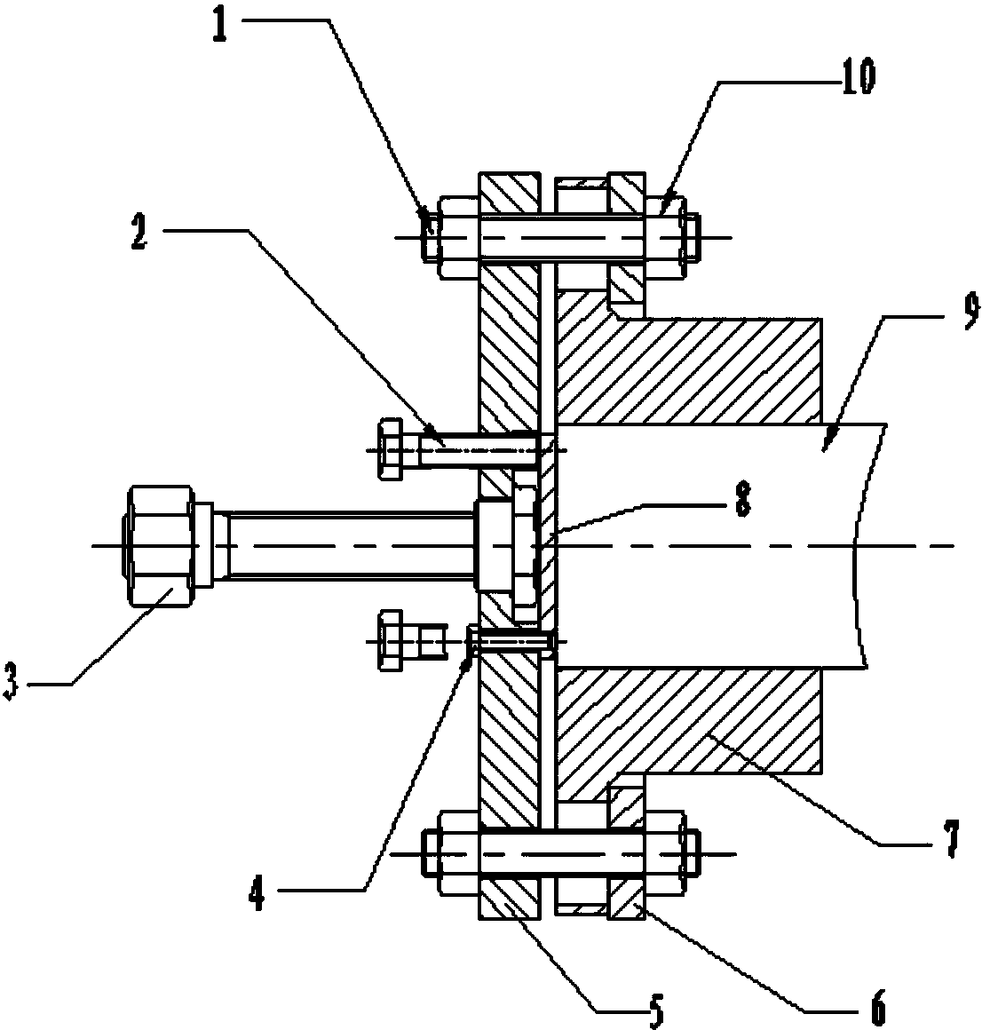 cn207534305u_一种靠背轮拉拔工装有效