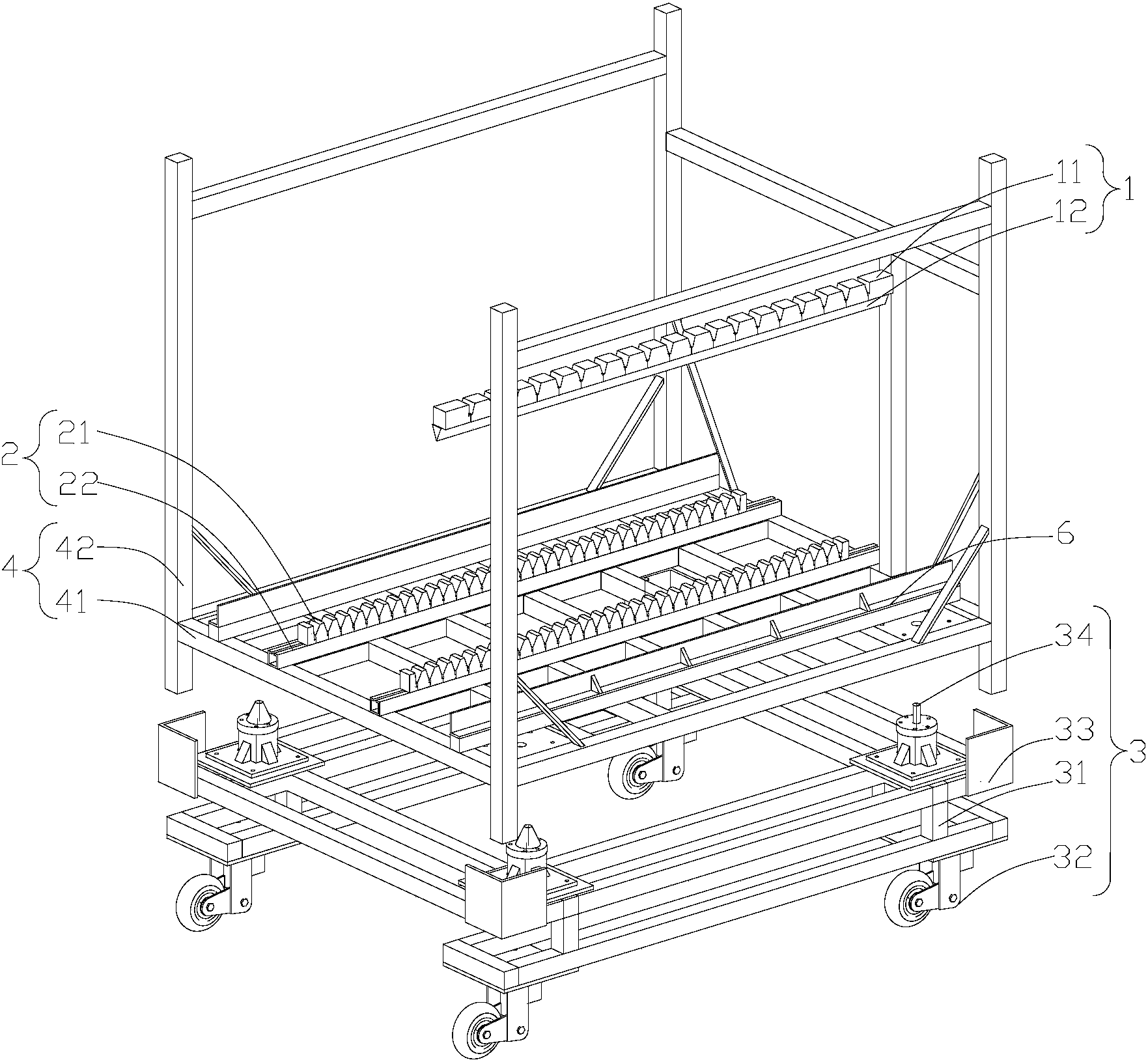 车门内板料架及转运小车