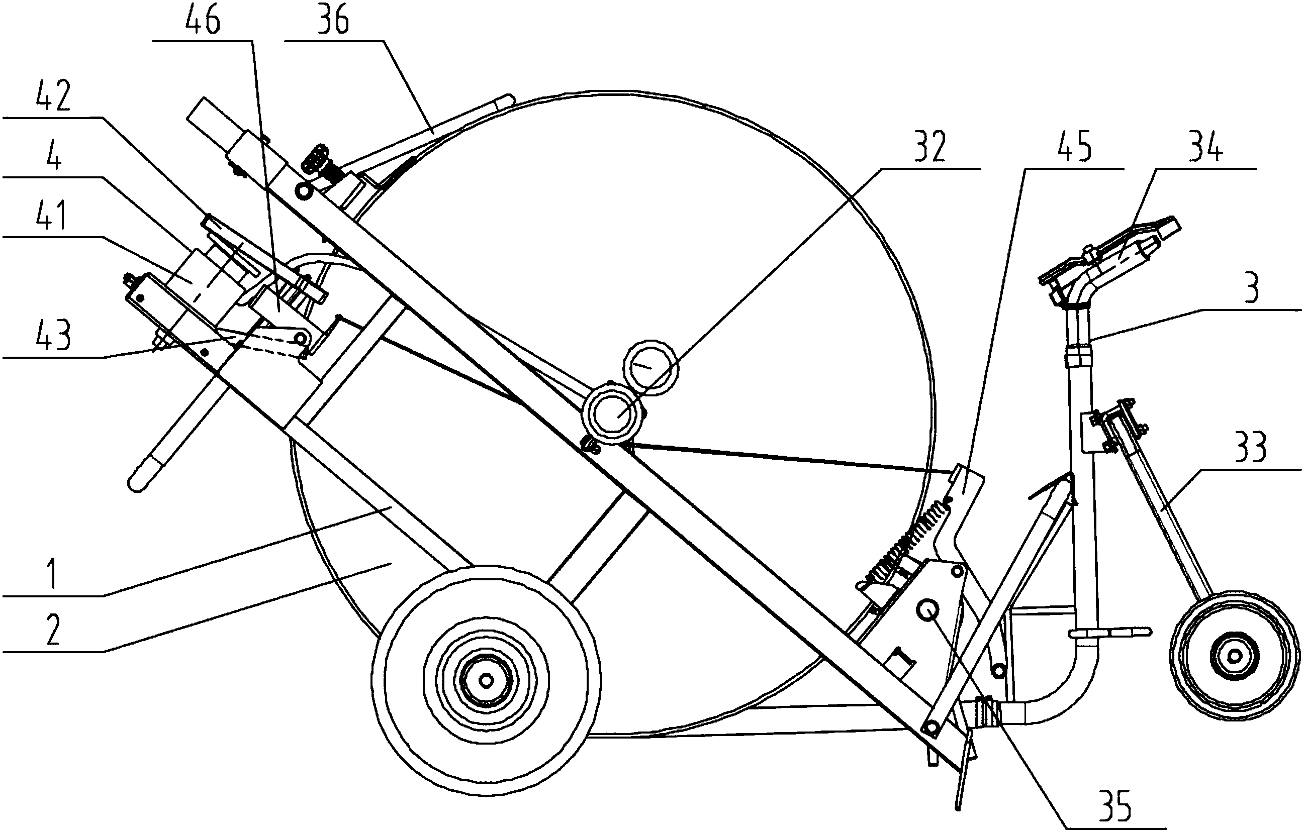 伸缩顶升步进回卷式卷盘喷灌机