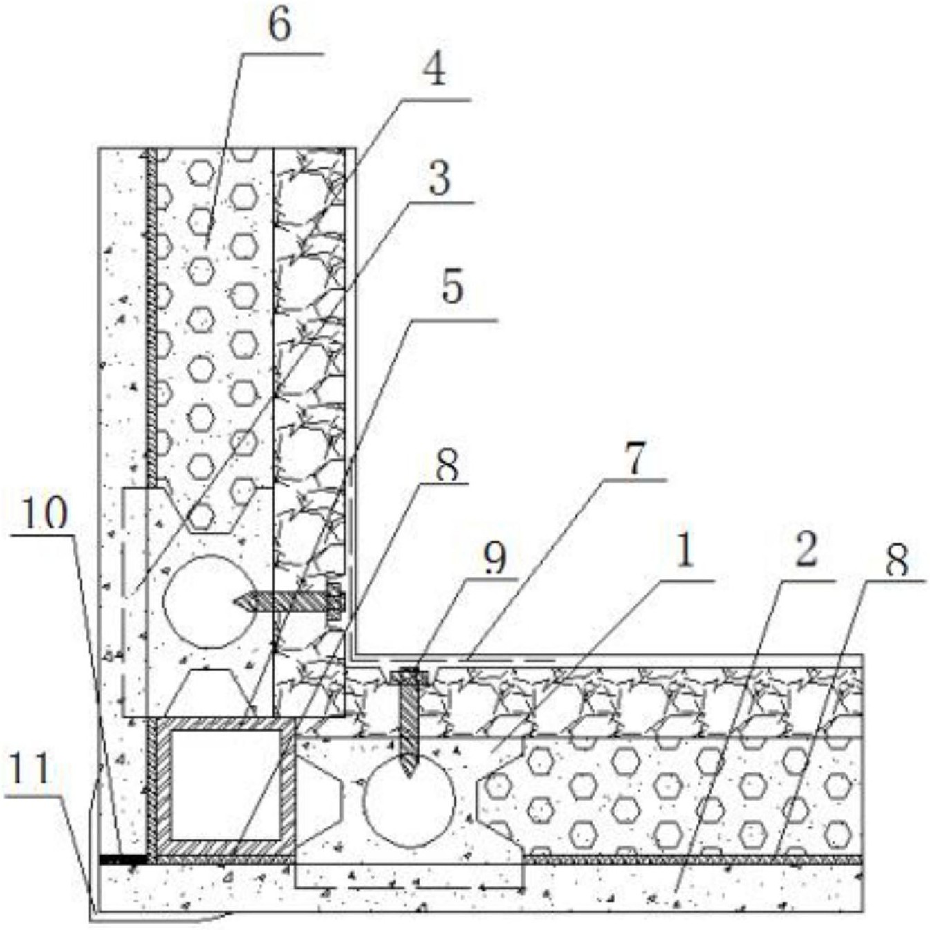 一种污泥陶粒轻骨料混凝土外墙板柱阴阳角节点构造