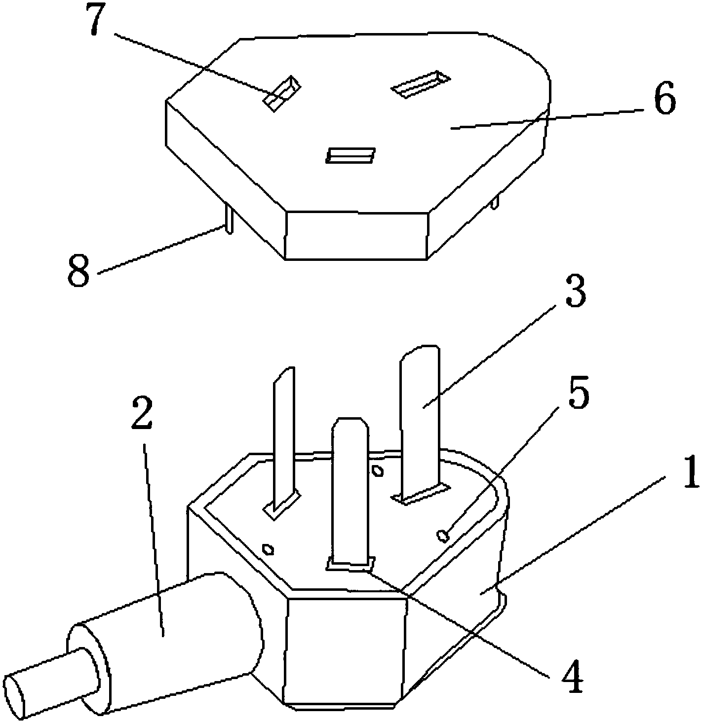 cn207602931u_一種防水電源線插頭失效