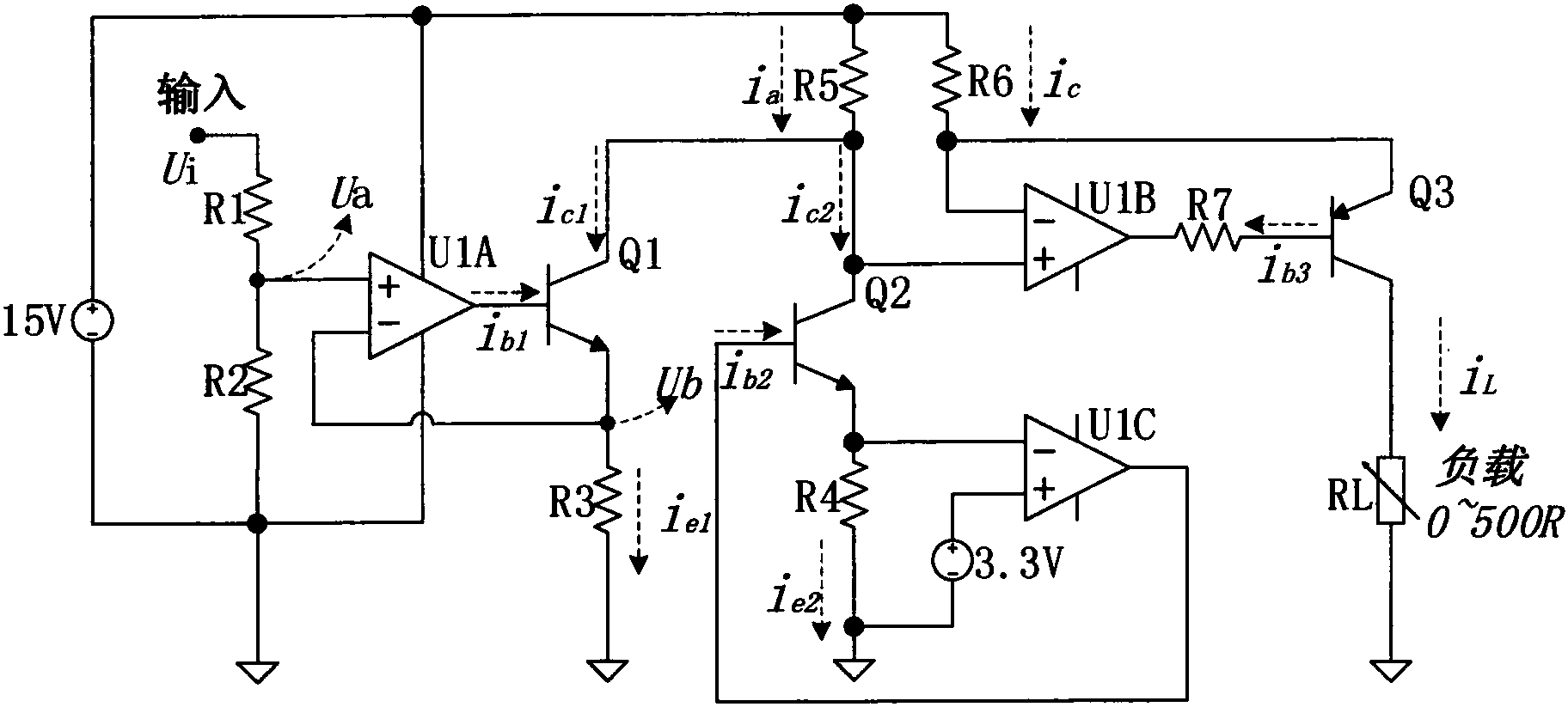 010v电压信号线性转换到420ma电流信号的电路