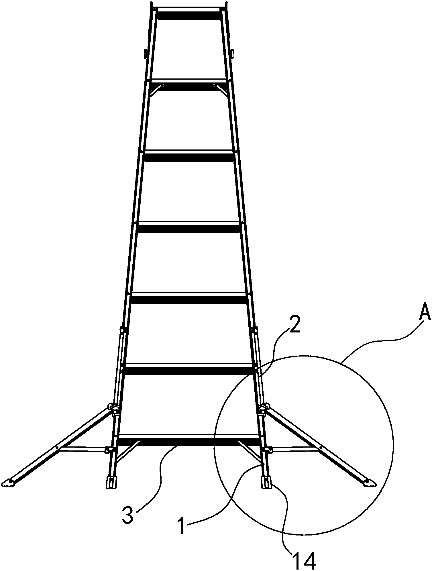 cn207686601u_一种可收叠的梯子平衡脚有效