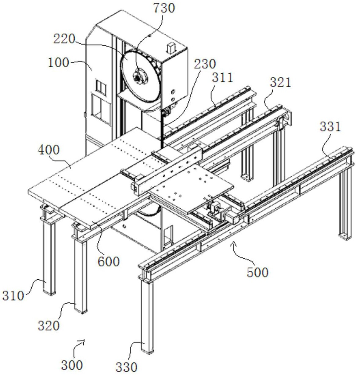 一种带有自动张紧装置的石墨锯床