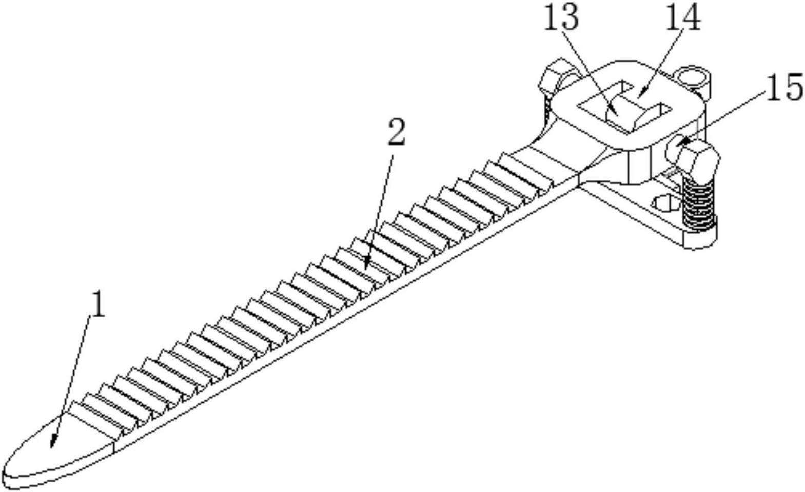 cn207698375u_一种方便固定卡接的塑料扎带有效