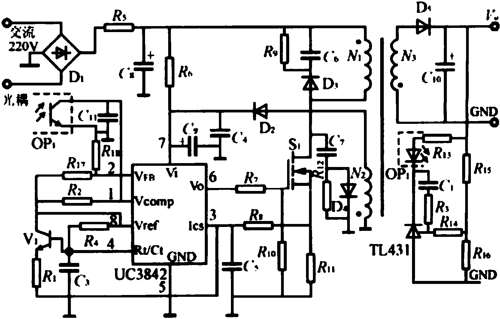 cn207720021u_一種基於uc3842的開關電源保護電路有效