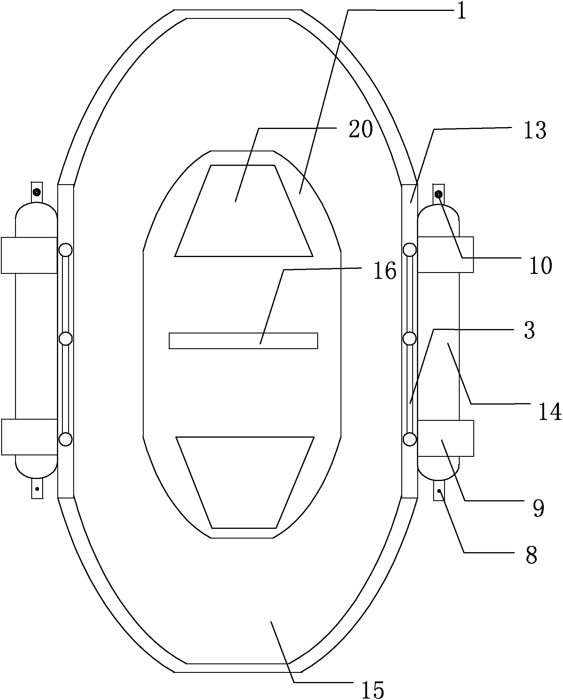 cn207725570u_一种带救生圈机构的橡皮艇有效