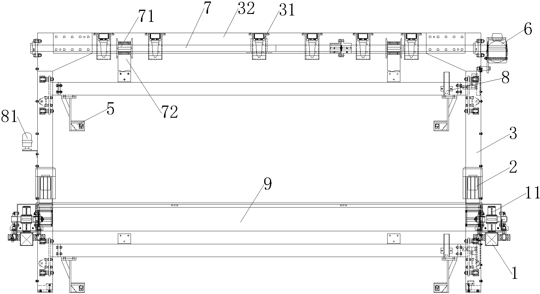 cn207738337u_一种电镀线龙门天车有效