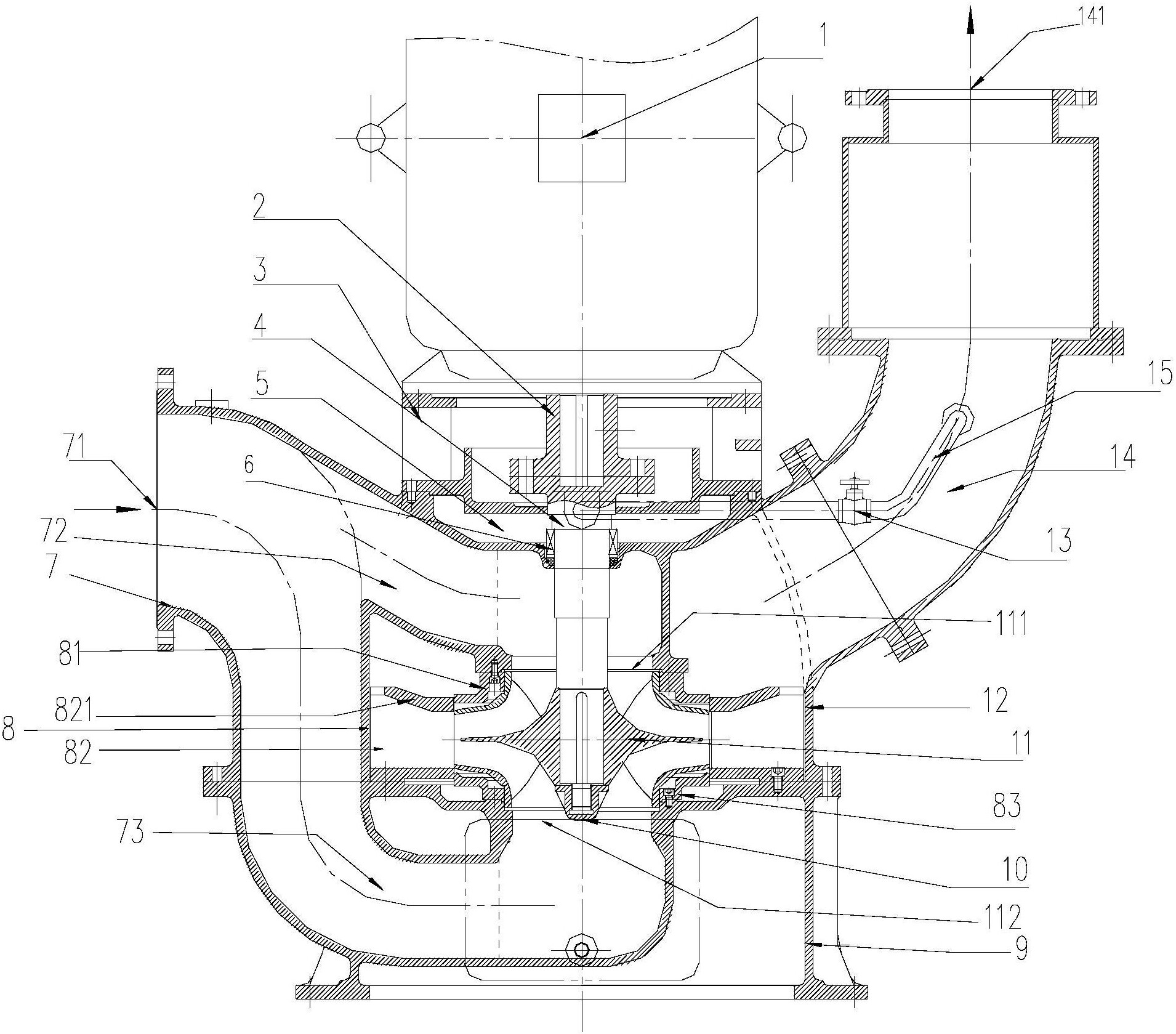 一种立式双吸自吸泵