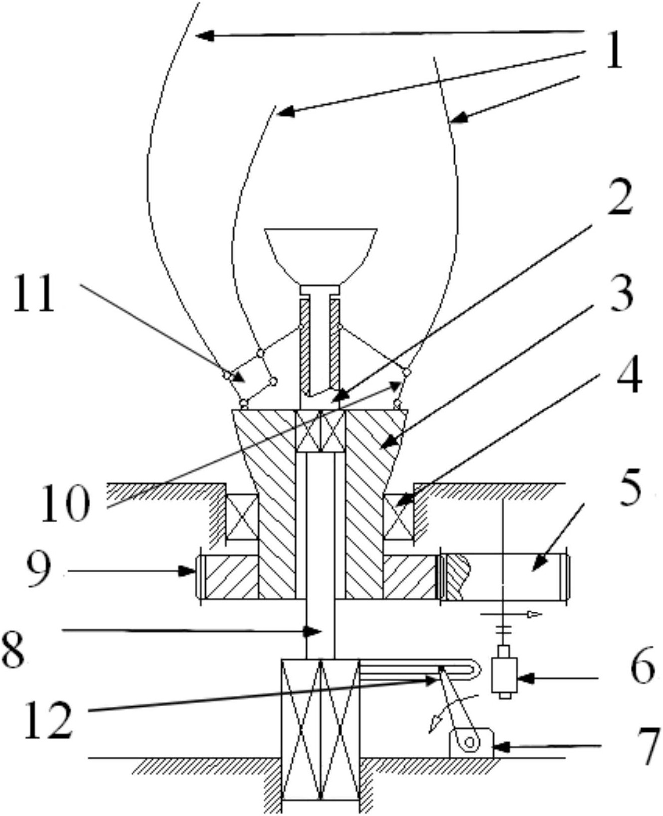 一种花瓣景观的开合旋转控制装置