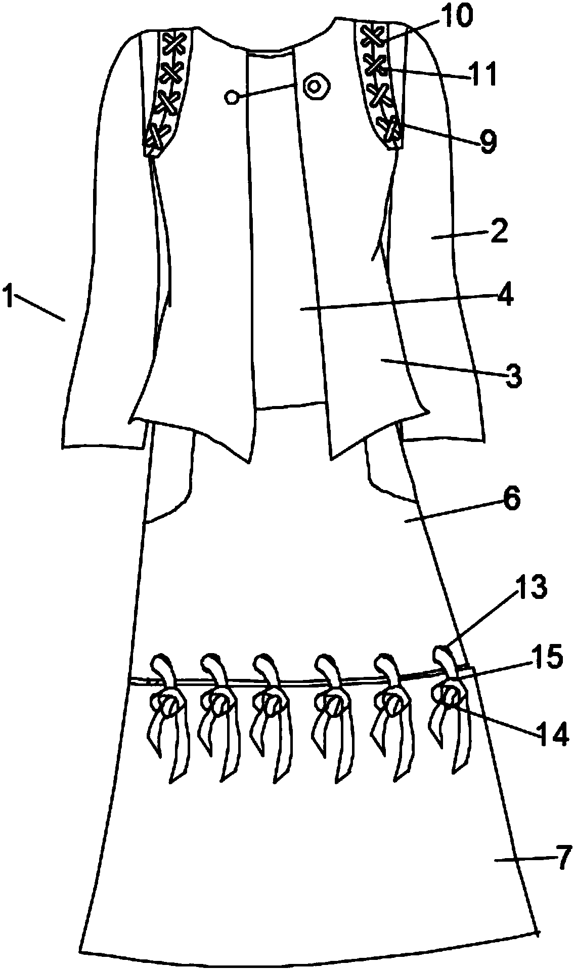cn207821176u_一种可拆卸多功能环保服装失效