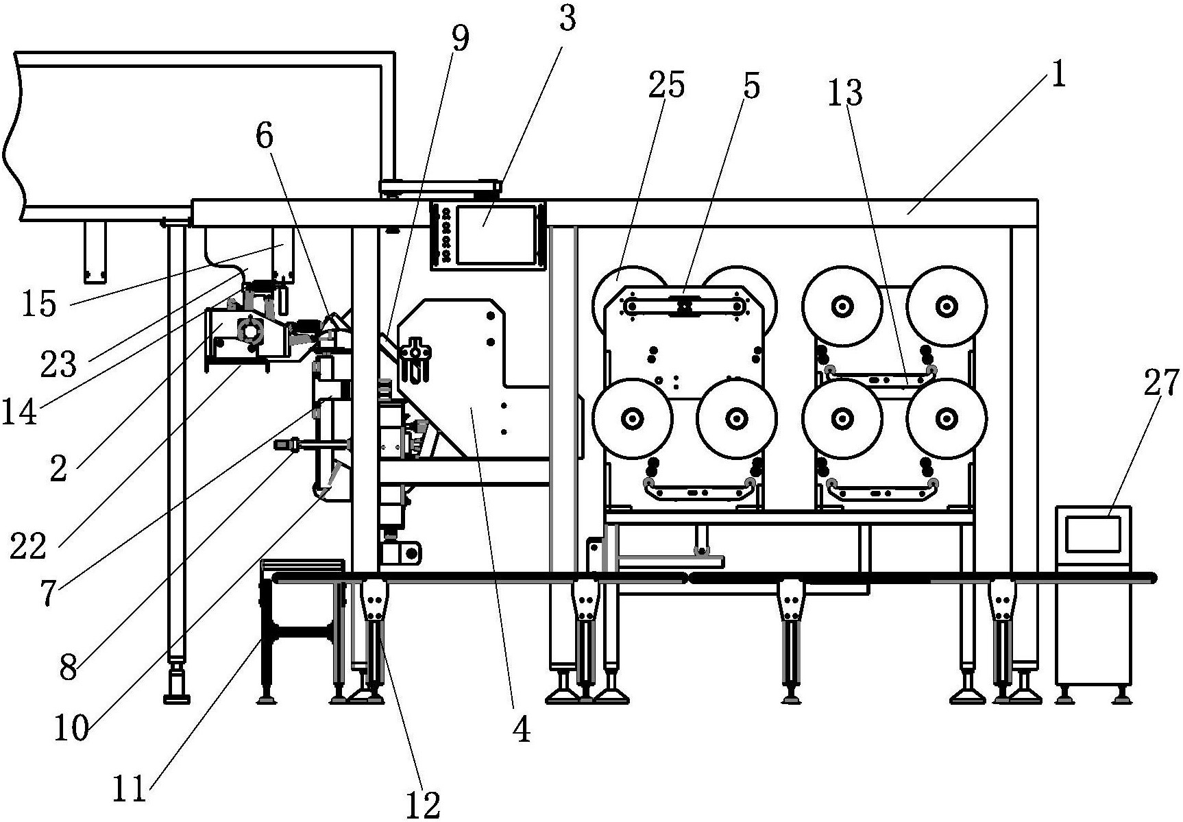 cn207843401u_一种立式多道雪糕包装机有效