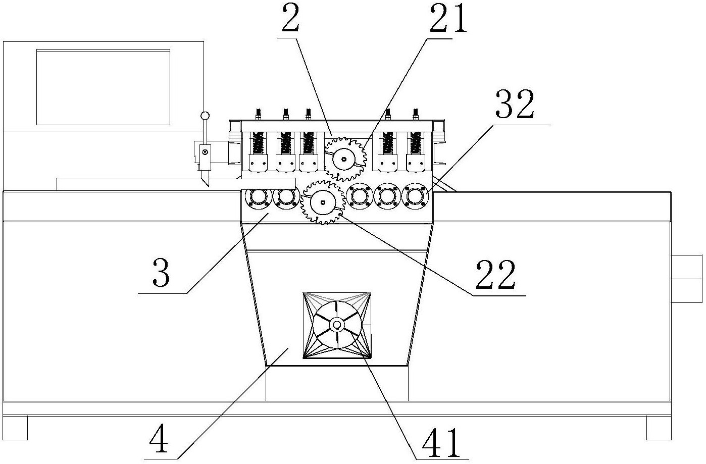 一种结构简化的方料多片锯