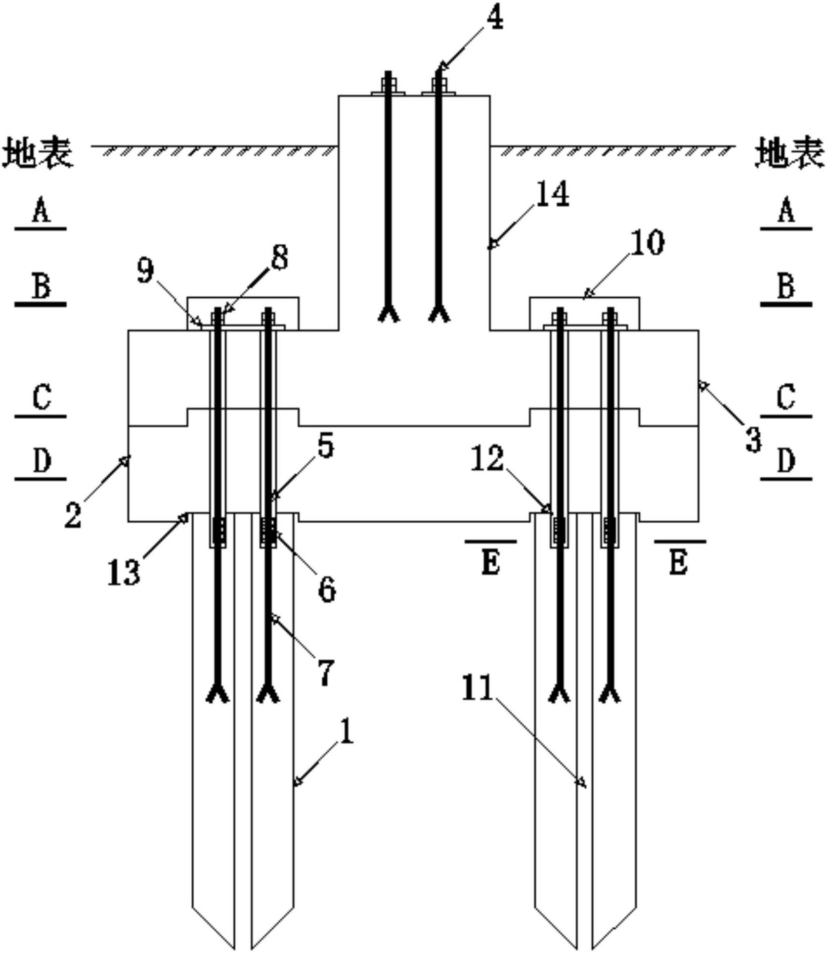 一种输电杆塔预制装配式承台桩基础