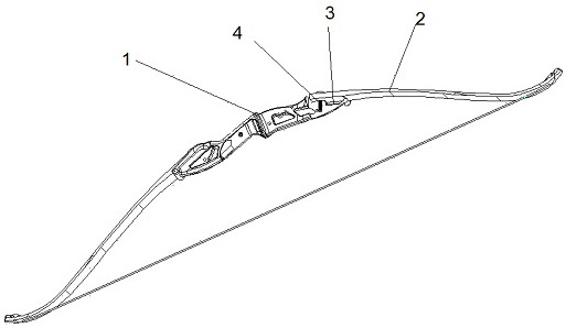 一种新型反曲弓的弓片和弓把的安装连接结构