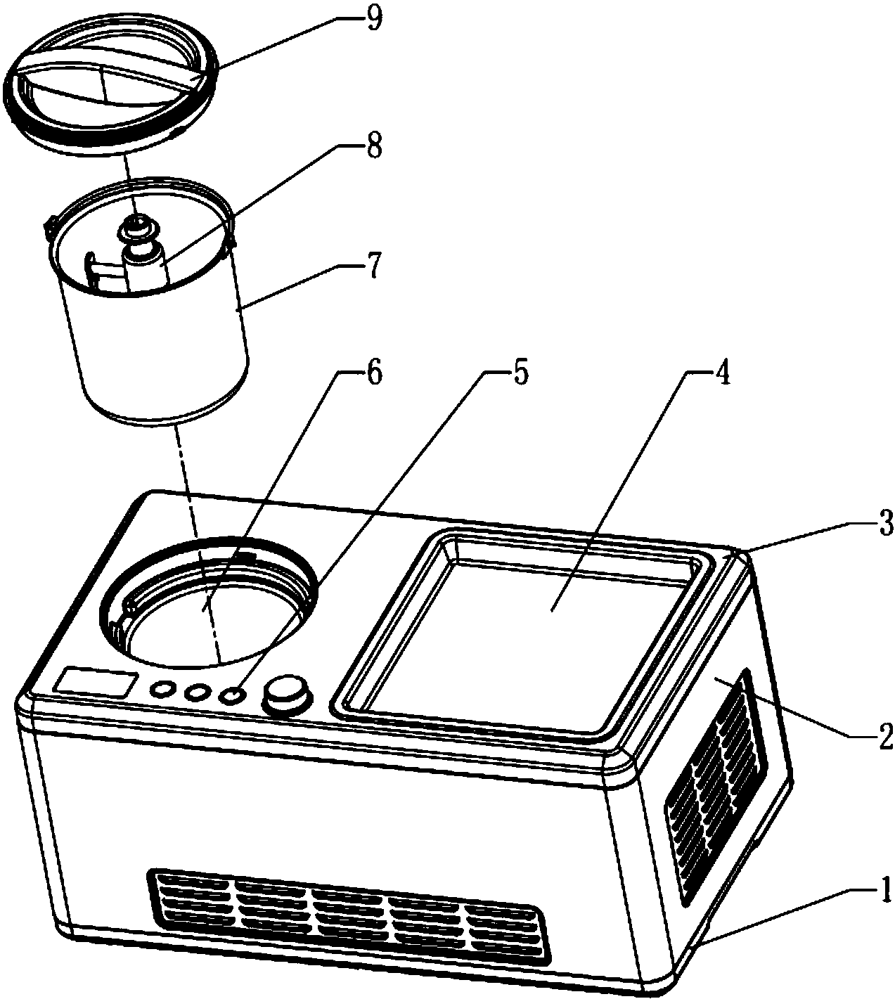 一种带炒冰功能的冰淇淋机