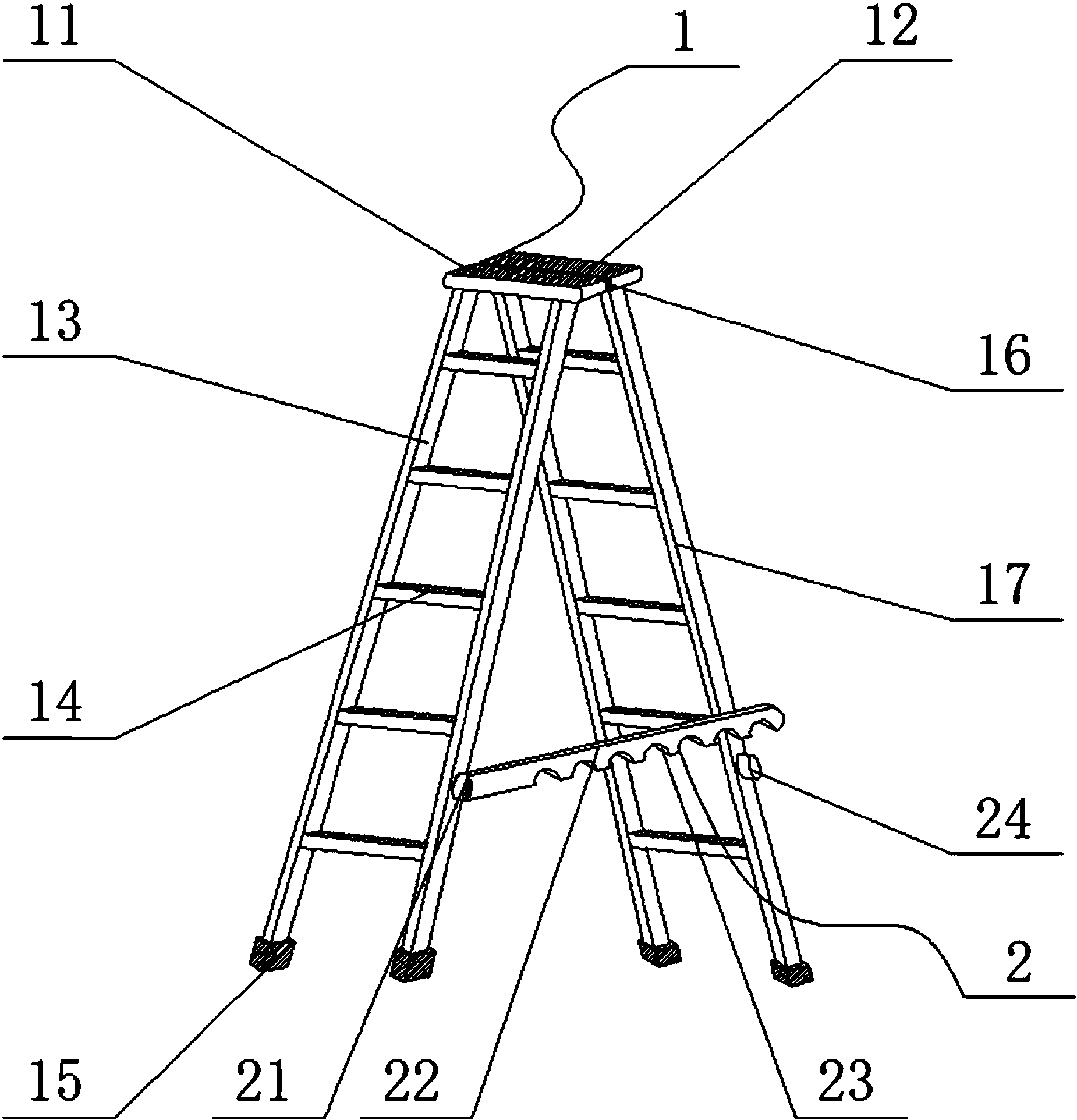 一种开合角度可调的人字梯