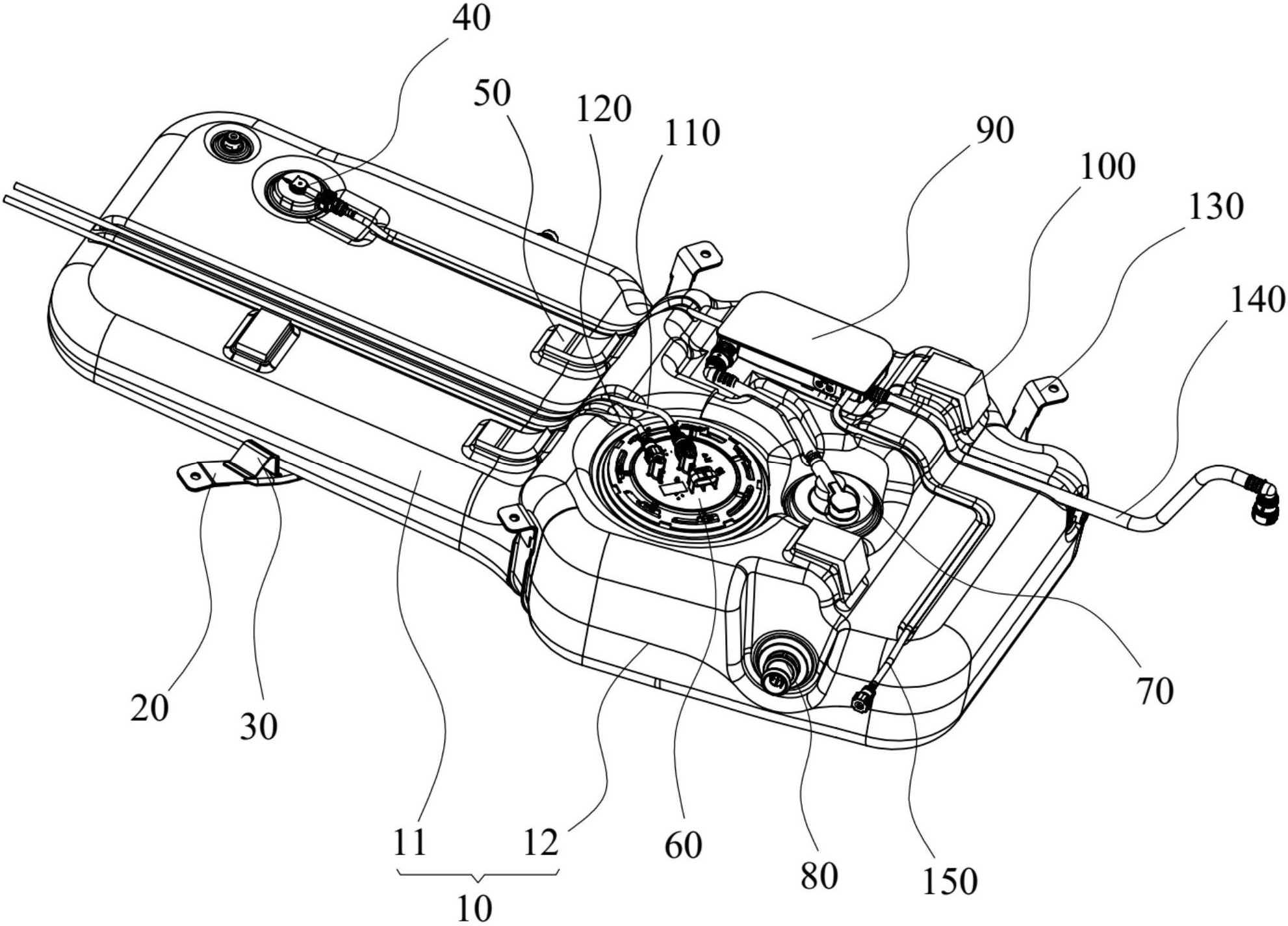 汽车油箱结构及汽车
