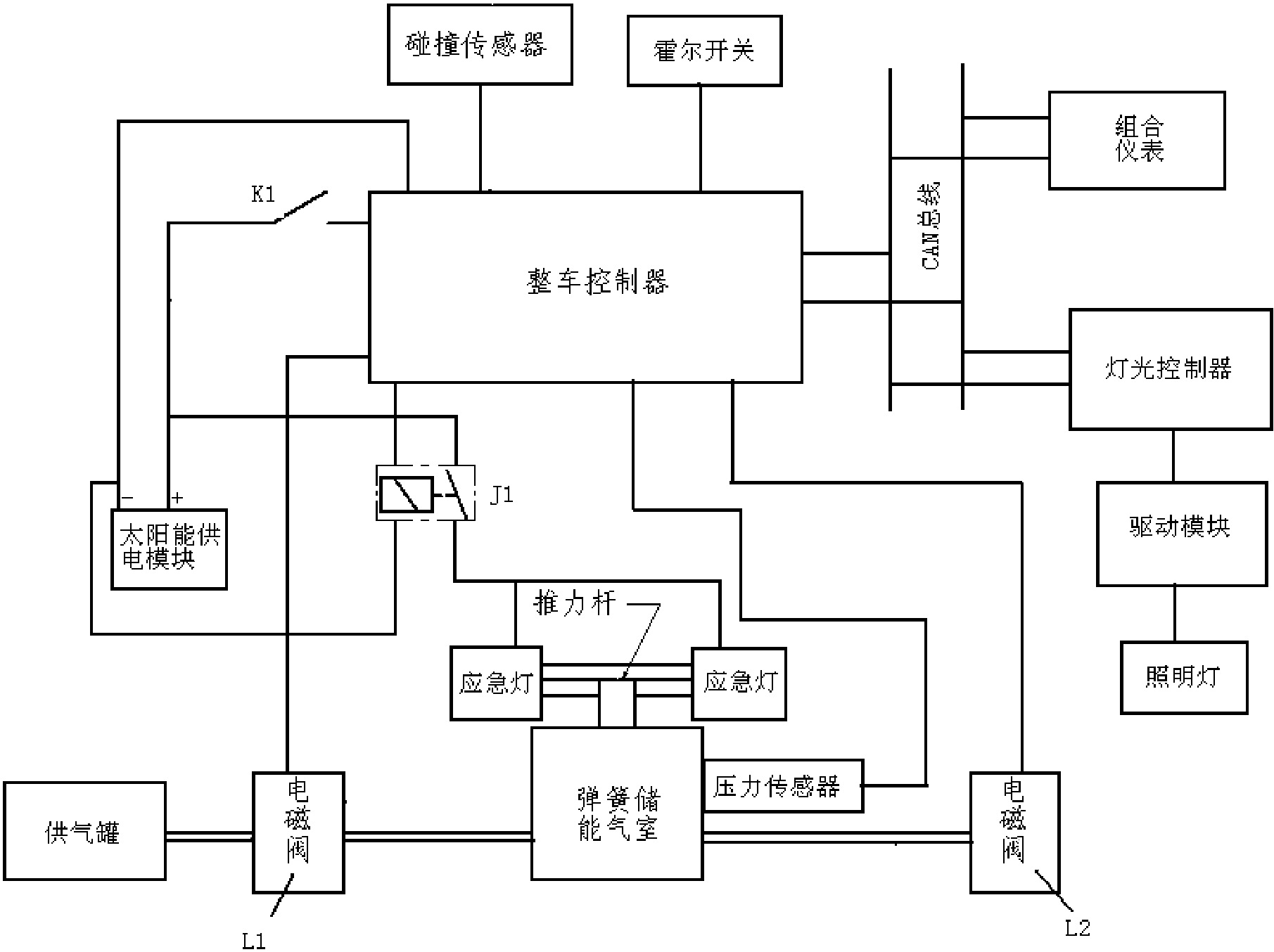 一种油气运输车的灯光控制系统