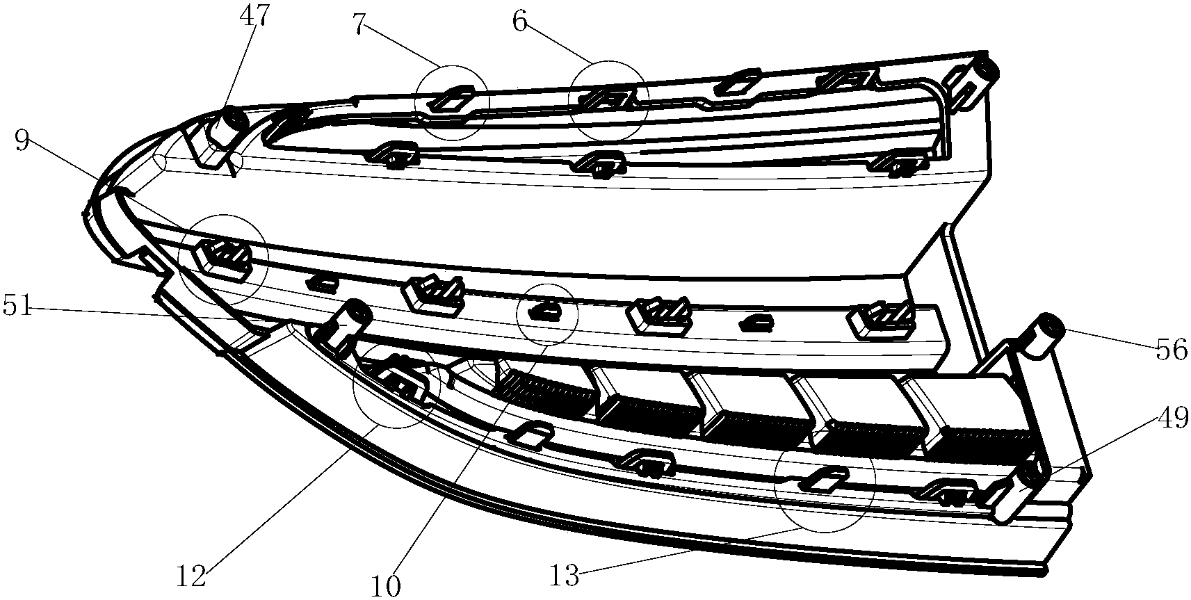 一种汽车组合尾灯的装配结构