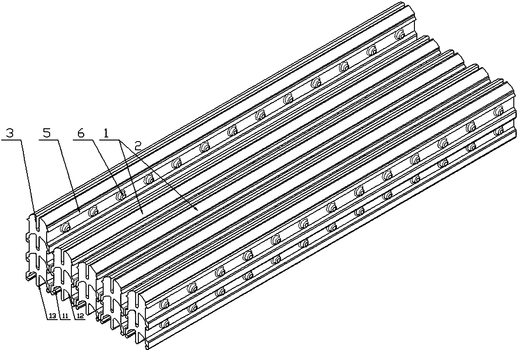 扎带体顶表面中部设有插孔,插孔截面呈拱形结构,且两侧端部与扎带体