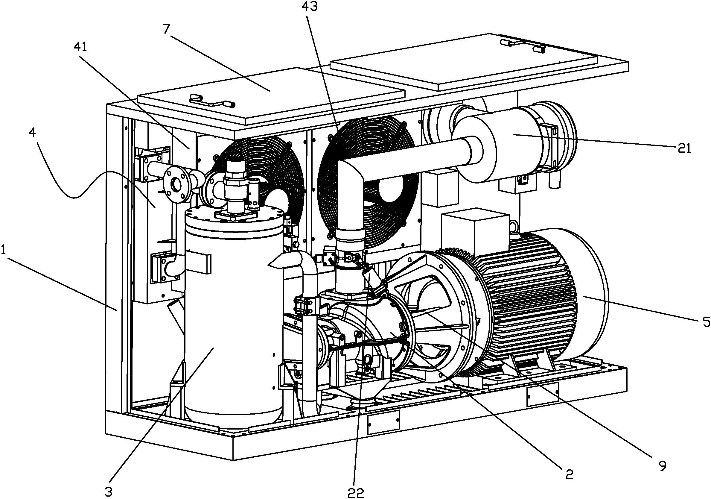 一种紧凑型湿喷机专用空压机