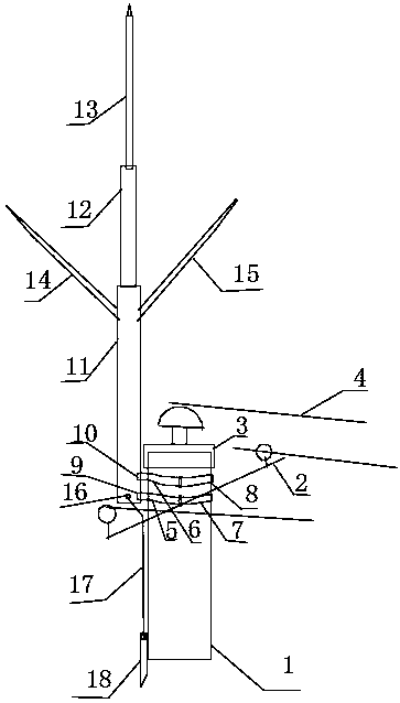 一种线路电杆上安装的避雷针