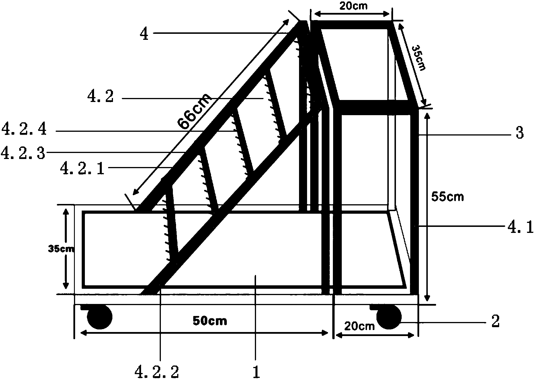 斜梯形分类纱布清点挂架