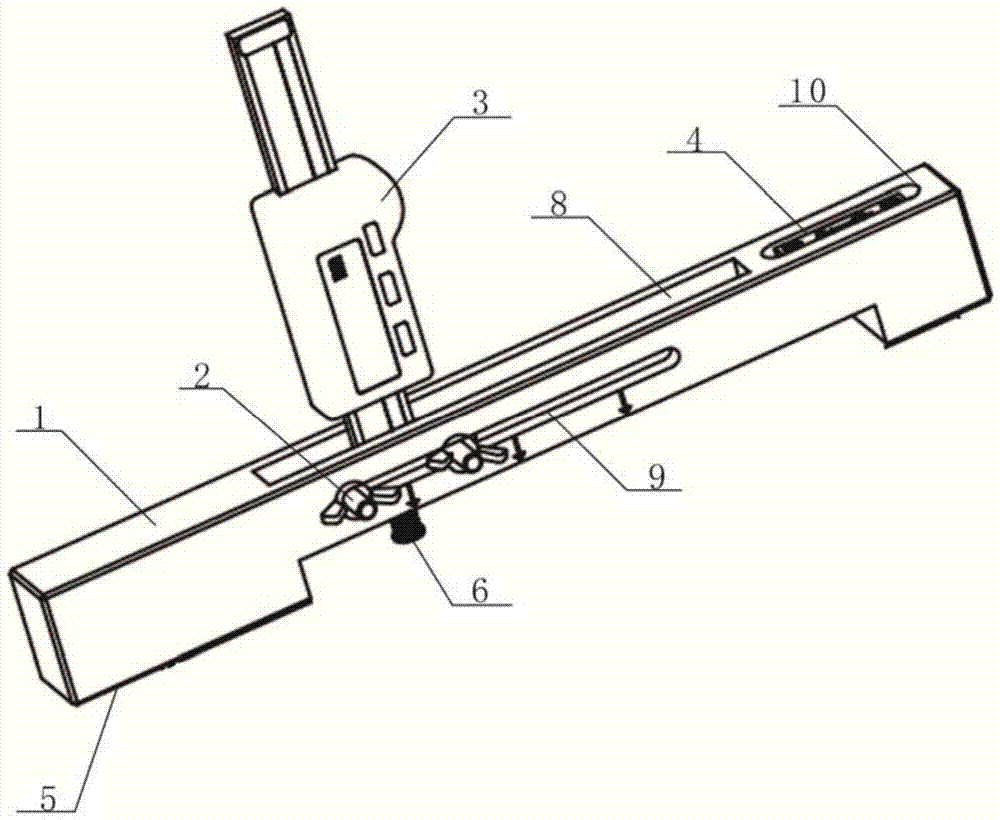 一种便携式尖轨心轨降低值及辊轮高度值测量尺