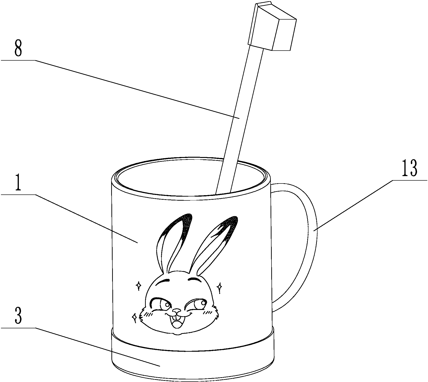 一种培养儿童卫生好习惯指导正确刷牙方法的音乐牙具