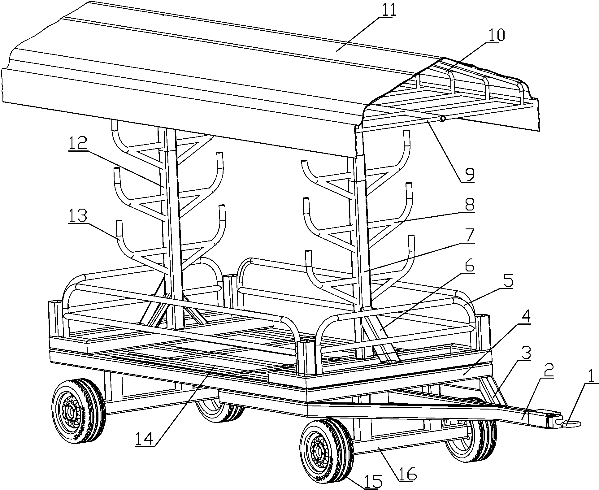 cn208102154u_用於建築工地的鋼材運載拖車失效