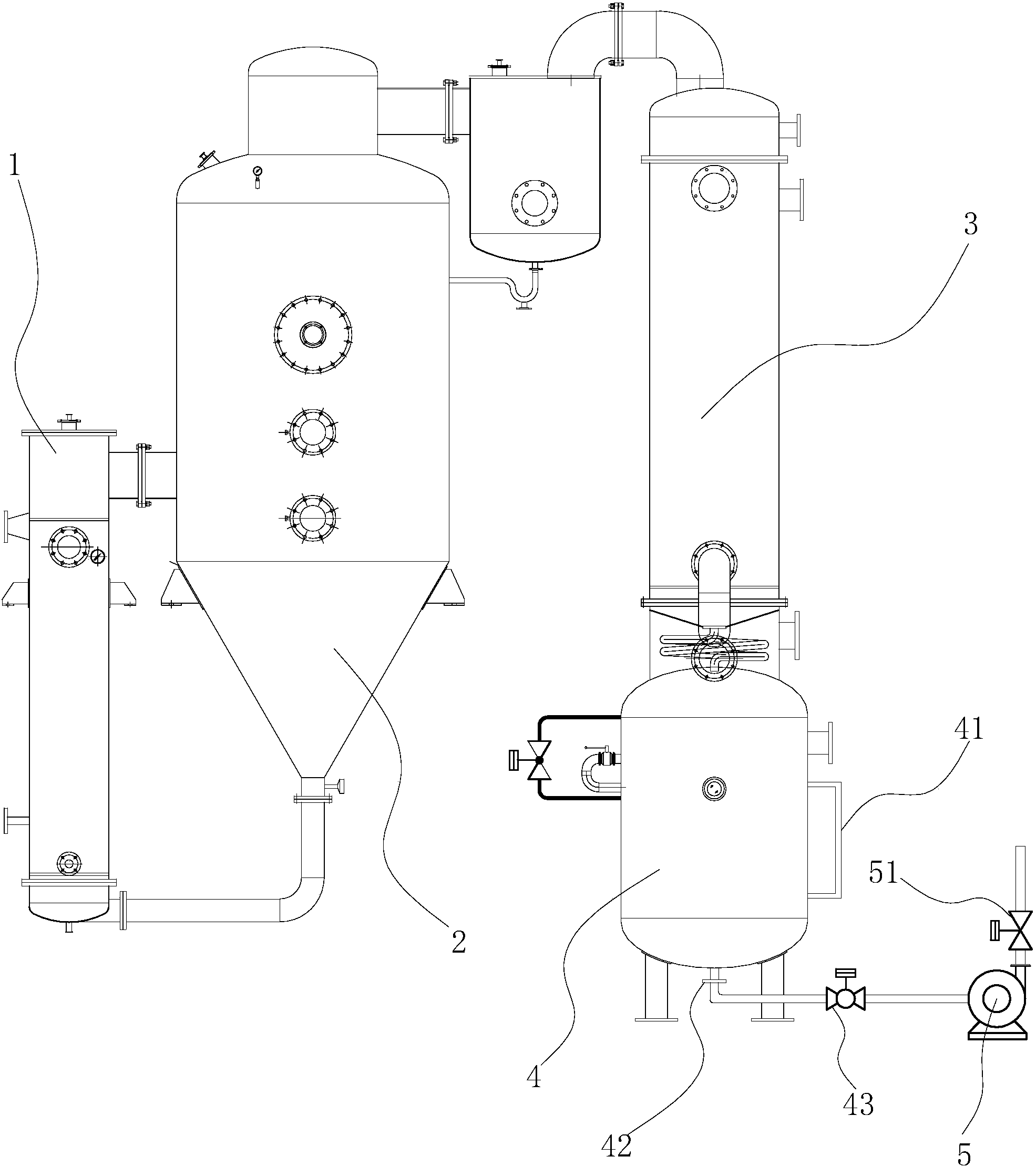 一种高浓缩效率的单效外循环真空浓缩器