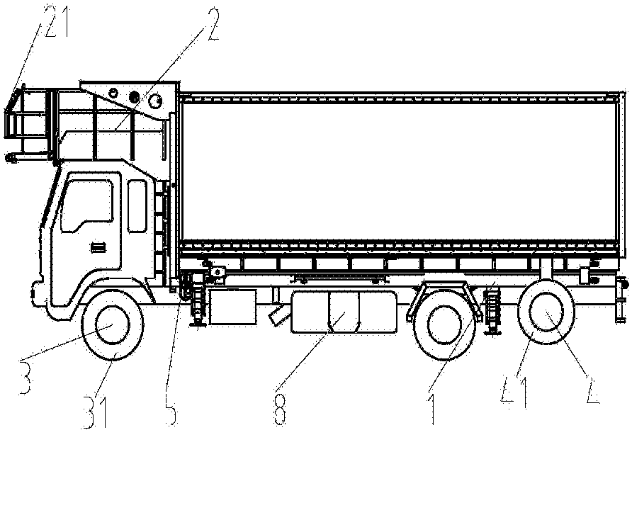 一种可低速行驶的航空食品车
