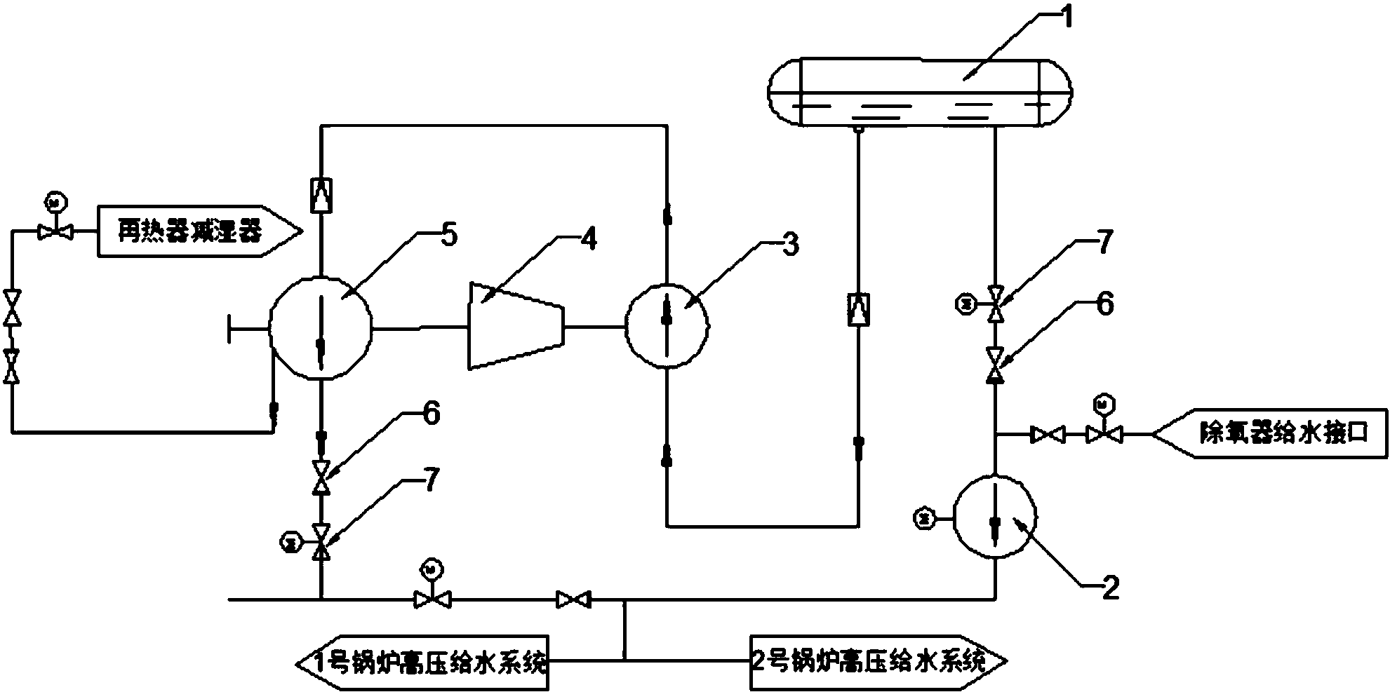 cn208154455u_一种发电厂全容量双出轴给水泵系统有效