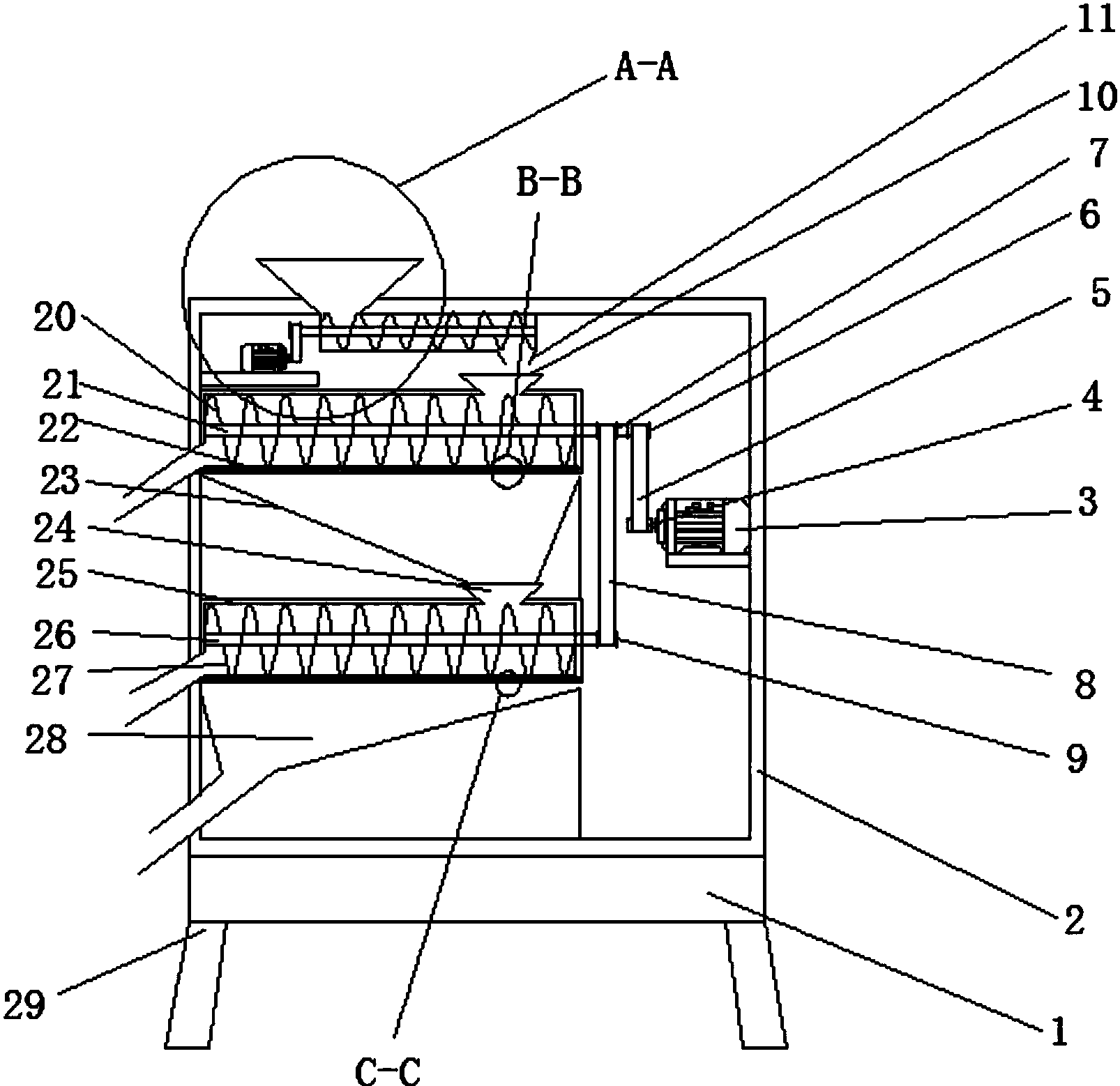 cn208162017u_一种建筑分级筛沙机有效