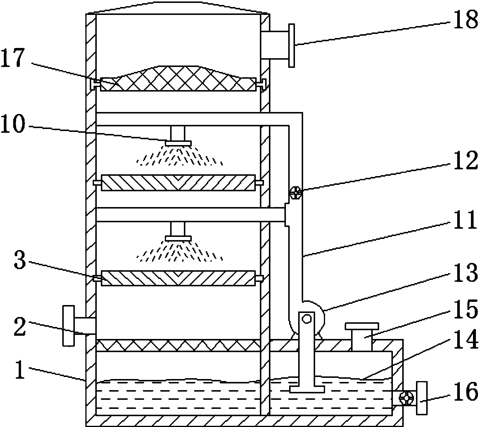 一种便于更换旋流板的旋流塔