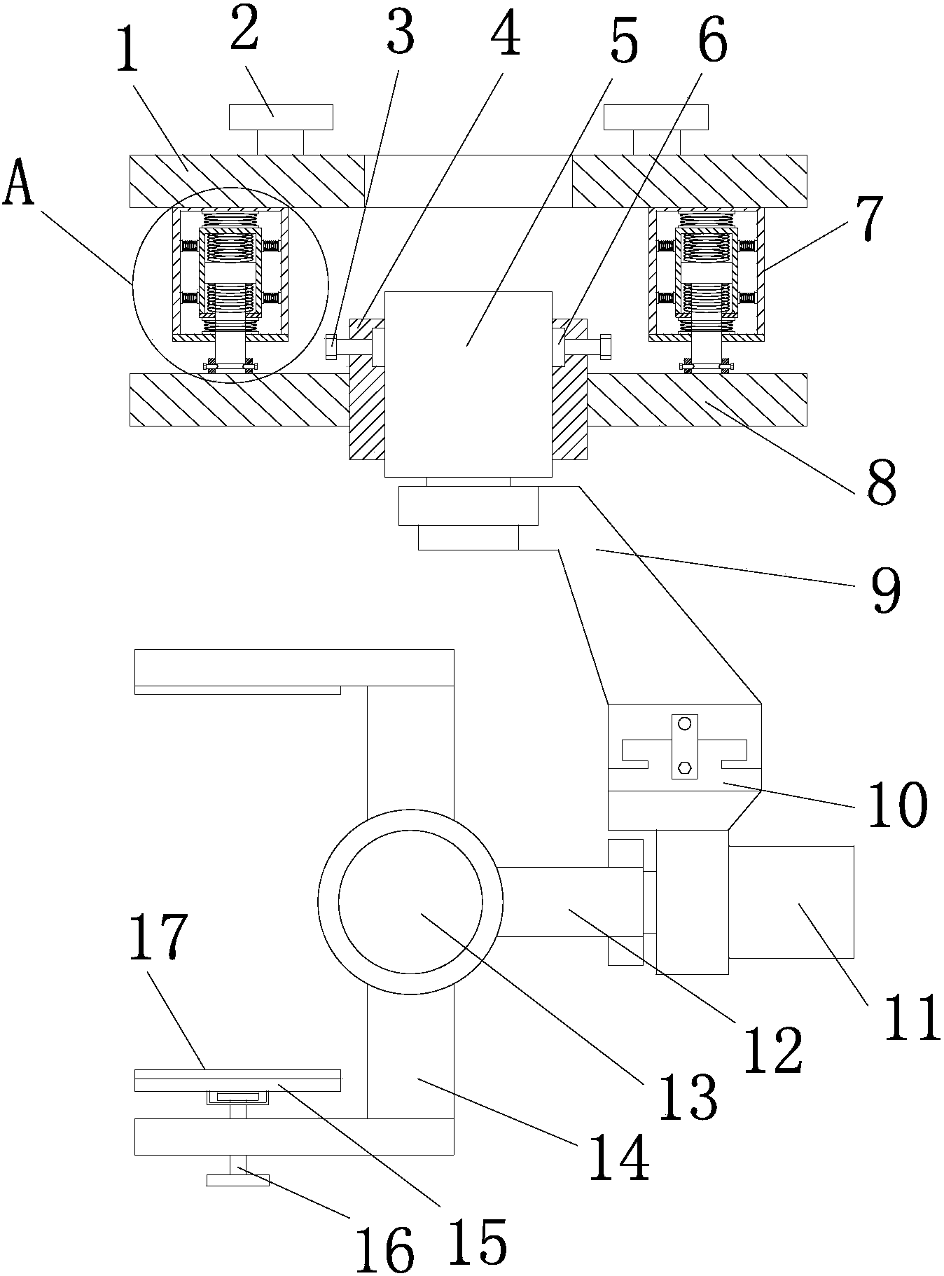 cn208217019u_一種無人機航空相機的三軸雲臺有效