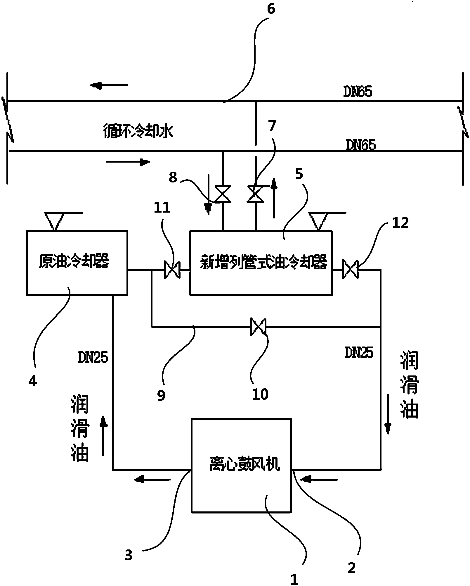 高壓離心鼓風機油二級冷卻系統